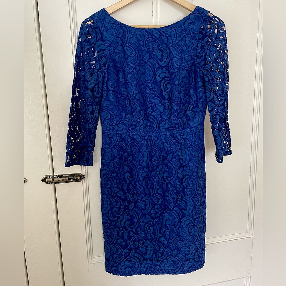 J Crew Womens Alisa Dress - Blue Lace